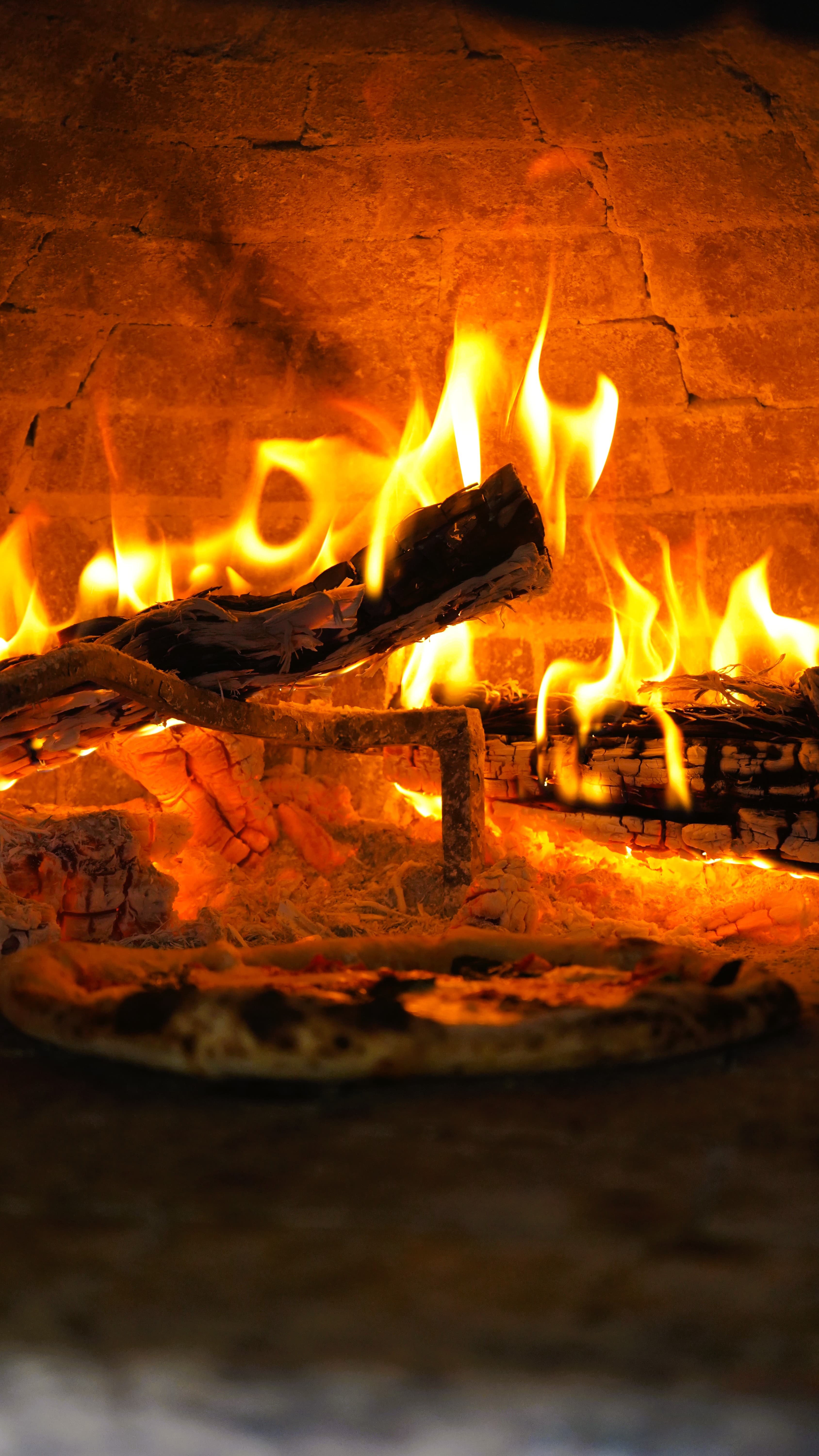 Wide image — oven fire or table spread