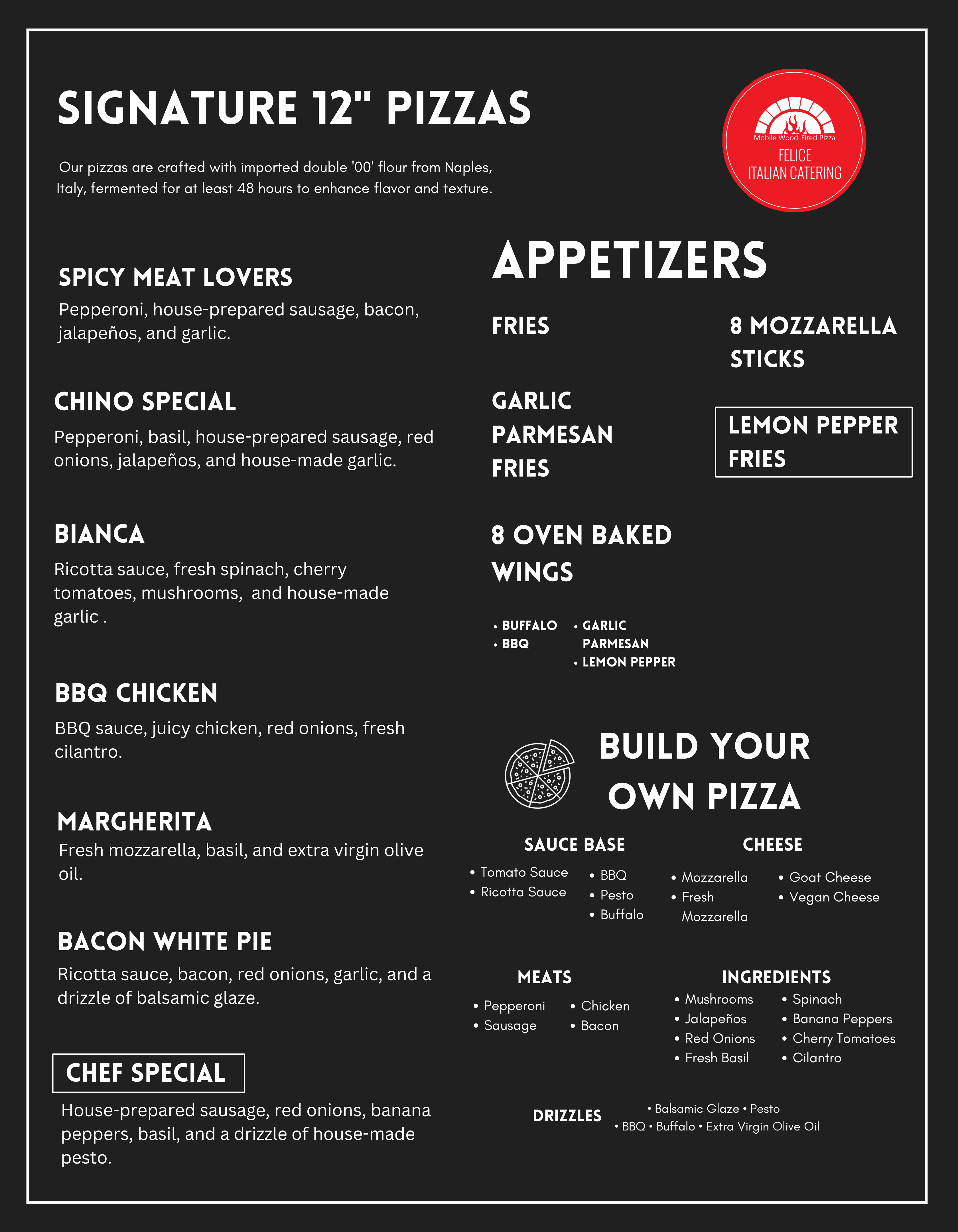 Food truck menu